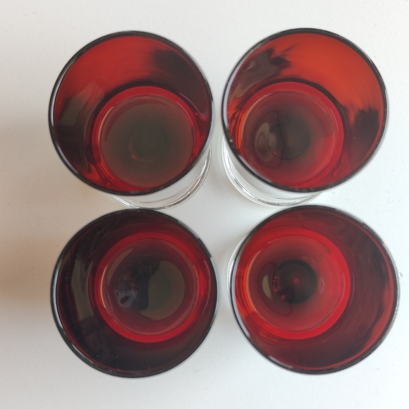 4 4 oz Luminarc Cavalier glasses ruby red - Picture 2 of 6